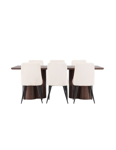 Matgrupp Olivia med Leone matstolar, 210 × 100 cm