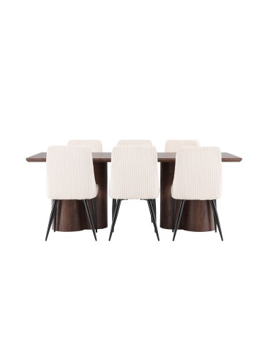 Matgrupp Olivia med Leone matstolar, 210 × 100 cm