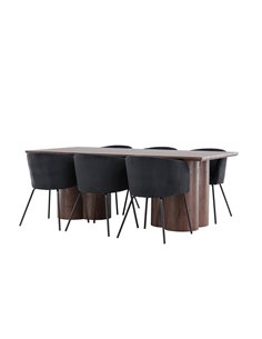 Matgrupp Olivia med Berit matstolar, 210 × 100 cm 2