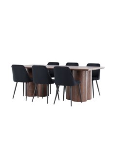 Matgrupp Olivia med Night matstolar, 210 × 100 cm 2