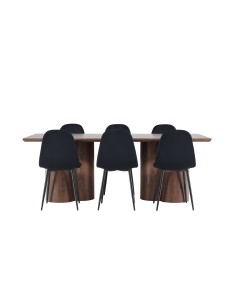 Matgrupp Olivia med Polar matstolar, 210 × 100 cm