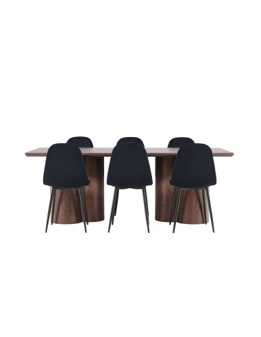 Matgrupp Olivia med Polar matstolar, 210 × 100 cm