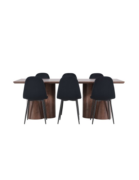 Matgrupp Olivia med Polar matstolar, 210 × 100 cm