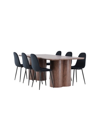 Matgrupp Olivia med Polar matstolar, 210 × 100 cm