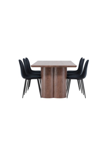 Matgrupp Olivia med Polar matstolar, 210 × 100 cm