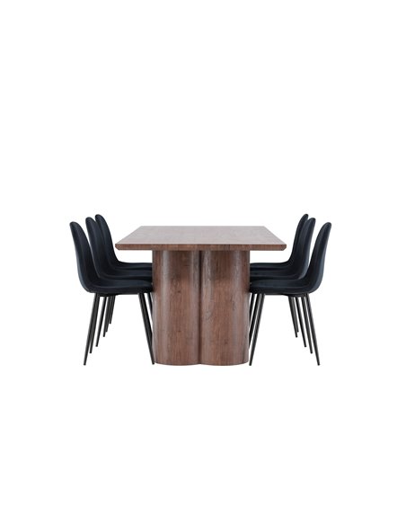 Matgrupp Olivia med Polar matstolar, 210 × 100 cm