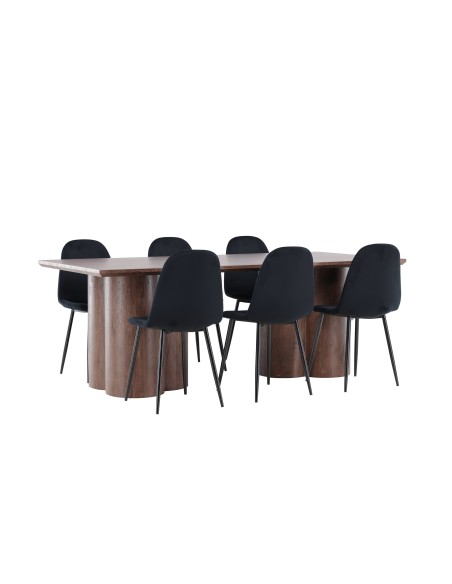 Matgrupp Olivia med Polar matstolar, 210 × 100 cm