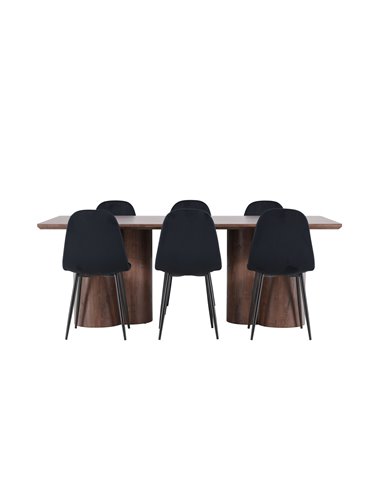 Matgrupp Olivia med Polar matstolar, 210 × 100 cm