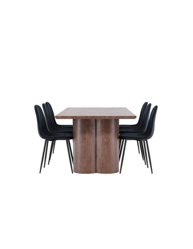 Matgrupp Olivia med Polar matstolar, 210 × 100 cm