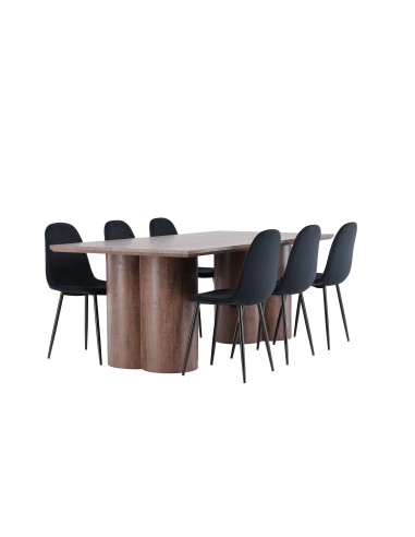 Matgrupp Olivia med Polar matstolar, 210 × 100 cm