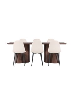 Matgrupp Olivia med Polar matstolar, 210 × 100 cm