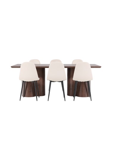 Matgrupp Olivia med Polar matstolar, 210 × 100 cm