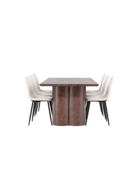 Matgrupp Olivia med Polar matstolar, 210 × 100 cm
