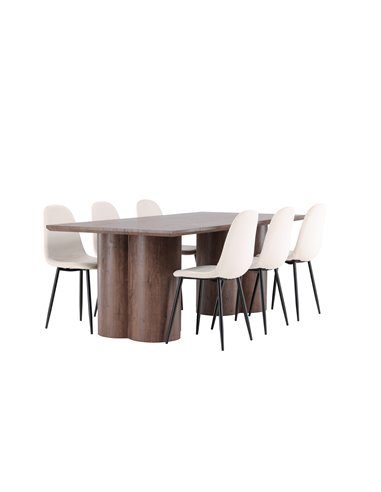 Matgrupp Olivia med Polar matstolar, 210 × 100 cm