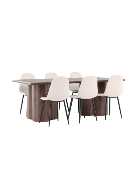 Matgrupp Olivia med Polar matstolar, 210 × 100 cm