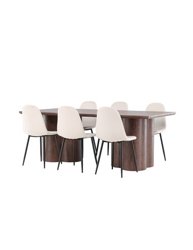 Matgrupp Olivia med Polar matstolar, 210 × 100 cm