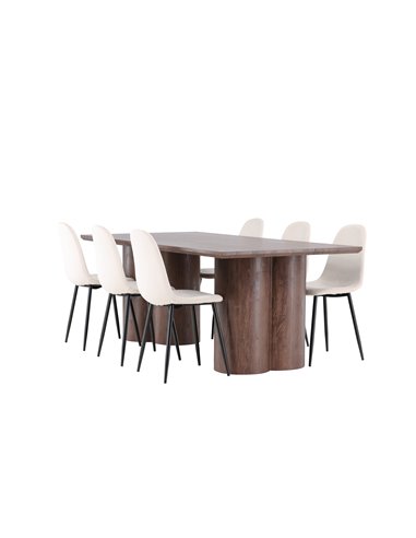 Matgrupp Olivia med Polar matstolar, 210 × 100 cm