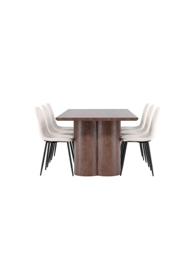 Matgrupp Olivia med Polar matstolar, 210 × 100 cm