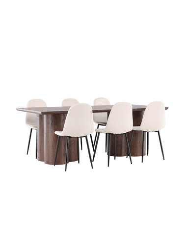 Matgrupp Olivia med Polar matstolar, 210 × 100 cm