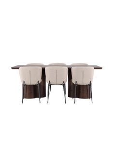 Matgrupp Olivia med Modesto matstolar, 210 × 100 cm