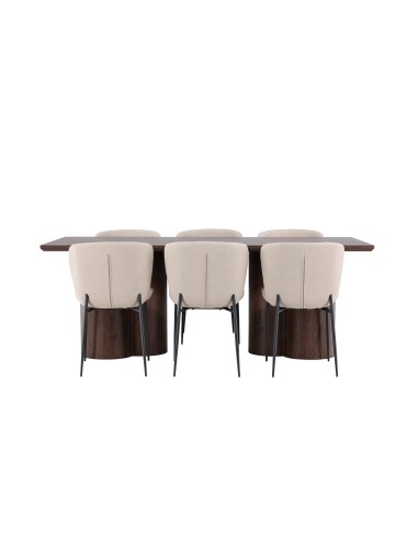 Matgrupp Olivia med Modesto matstolar, 210 × 100 cm