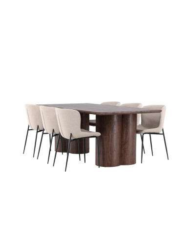 Matgrupp Olivia med Modesto matstolar, 210 × 100 cm
