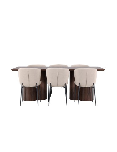Matgrupp Olivia med Modesto matstolar, 210 × 100 cm