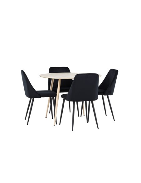 Matgrupp Plaza med Night matstolar