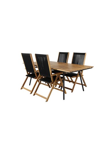 Matgrupp Chan med Little John matstolar, 200 × 100 cm
