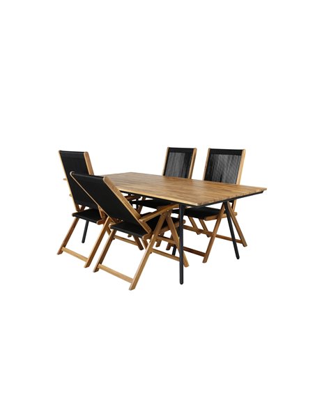 Matgrupp Chan med Little John matstolar, 200 × 100 cm