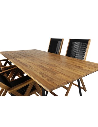 Matgrupp Chan med Little John matstolar, 200 × 100 cm