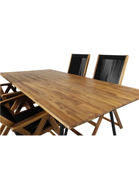 Matgrupp Chan med Little John matstolar, 200 × 100 cm