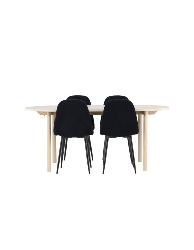 Matgrupp Andy med Polar matstolar, 180 × 90 cm