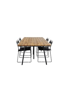 Matgrupp Chan med Lina matstolar, 200 × 100 cm