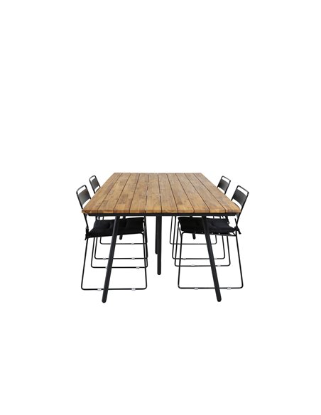 Matgrupp Chan med Lina matstolar, 200 × 100 cm