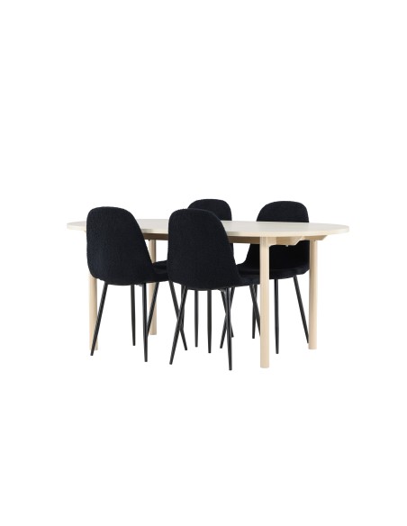 Matgrupp Andy med Polar matstolar, 180 × 90 cm
