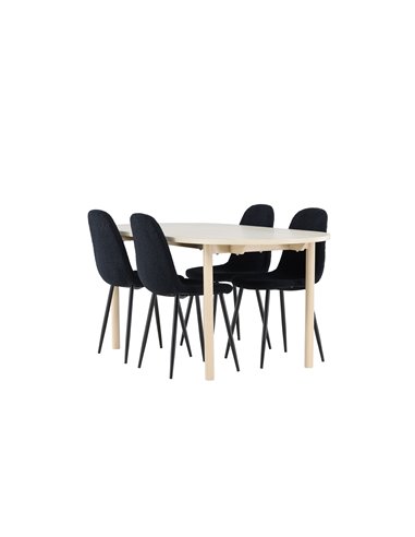 Matgrupp Andy med Polar matstolar, 180 × 90 cm