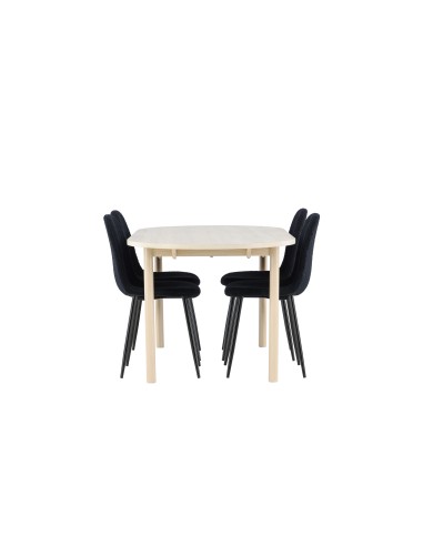 Matgrupp Andy med Polar matstolar, 180 × 90 cm