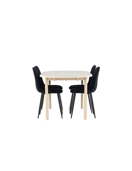 Matgrupp Andy med Polar matstolar, 180 × 90 cm