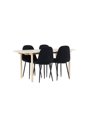 Matgrupp Andy med Polar matstolar, 180 × 90 cm