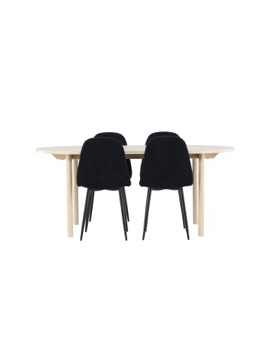 Matgrupp Andy med Polar matstolar, 180 × 90 cm