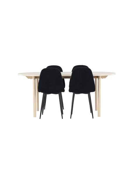Matgrupp Andy med Polar matstolar, 180 × 90 cm