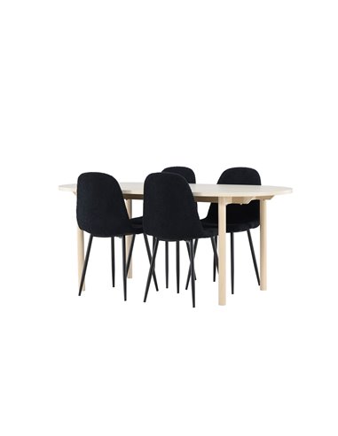 Matgrupp Andy med Polar matstolar, 180 × 90 cm