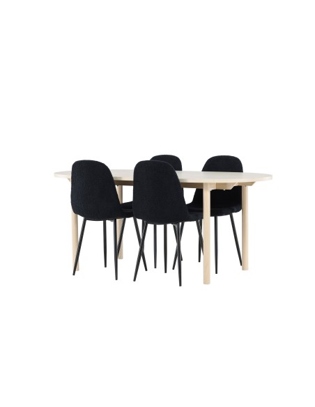 Matgrupp Andy med Polar matstolar, 180 × 90 cm