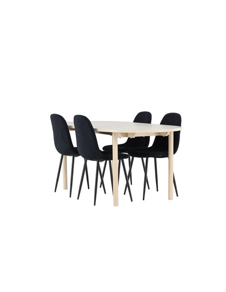 Matgrupp Andy med Polar matstolar, 180 × 90 cm