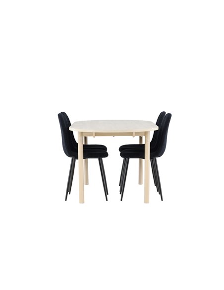 Matgrupp Andy med Polar matstolar, 180 × 90 cm