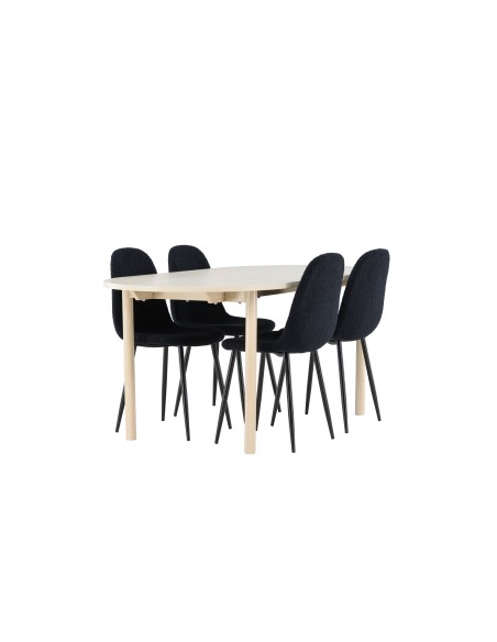 Matgrupp Andy med Polar matstolar, 180 × 90 cm