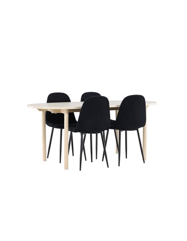 Matgrupp Andy med Polar matstolar, 180 × 90 cm