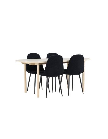 Matgrupp Andy med Polar matstolar, 180 × 90 cm