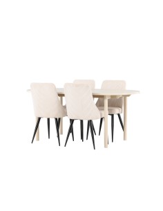 Matgrupp Andy med Leone matstolar, 180 × 90 cm 2